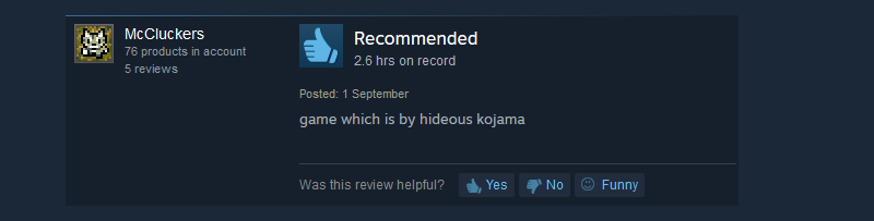 Illustration for article titled Metal Gear Solid V: The Phantom Pain, As Told by Steam Reviews